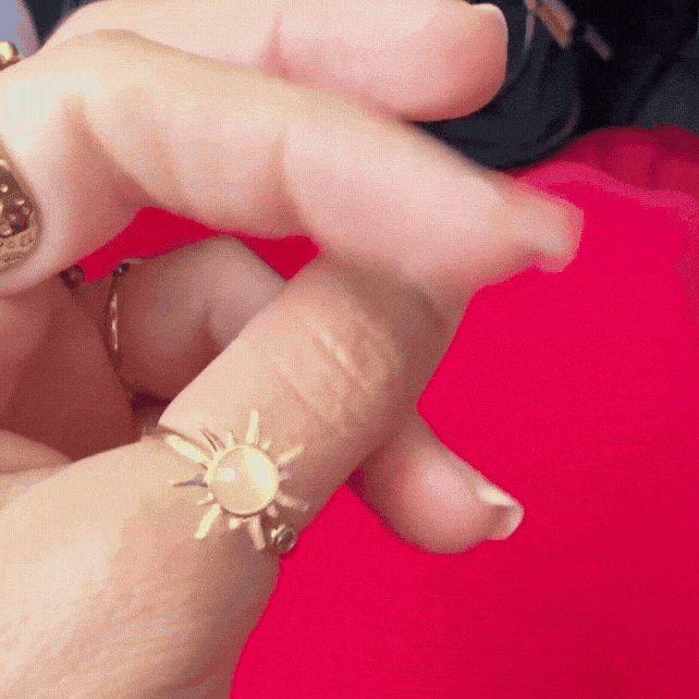 18K Gold Plated Crystal Spinner Ring - Waterproof Fidget Jewelry