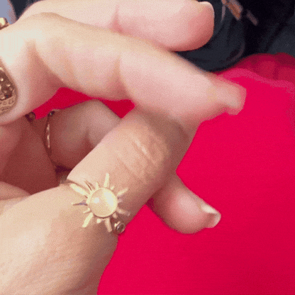 18K Gold Plated Crystal Spinner Ring - Waterproof Fidget Jewelry