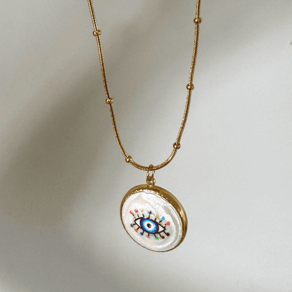 18K Gold Plated Evil Eye Protection Necklace - Lyle (Waterproof)