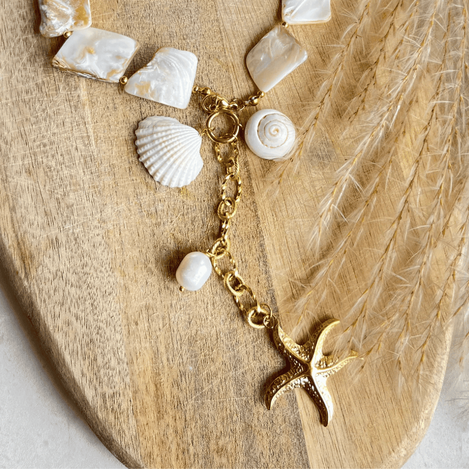 18K Gold Plated Starfish Statement Necklace - Emmy (Waterproof)